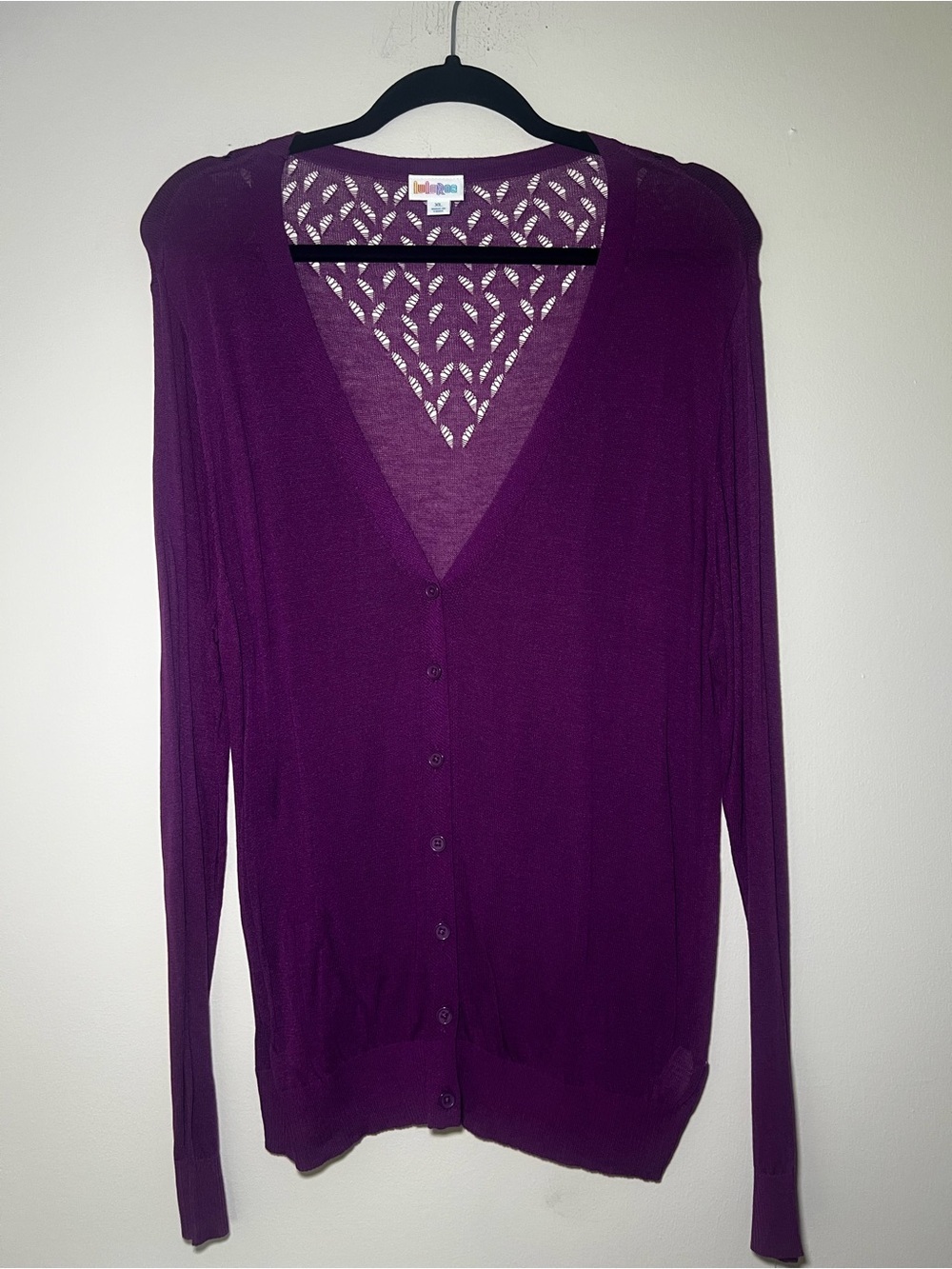 LuLaRoe Cheryl Deep Plum Lightweight V-Neck Cardigan
